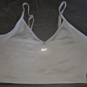 Set Active Gray Crop Top